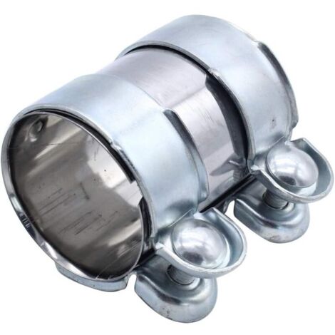 Collier de serrage en acier inoxydable pour tuyaux d'échappement de turbines, collier double, diamètre 65 mm x 90 mm