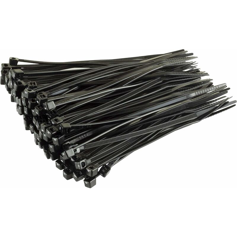 Ahlsen - Collier de Serrage en Nylon - 100 mm x 2,5 mm - Noir - Attache Câble Ultra Solide - Serre-Câbles Ultra Solide - Lot de 100 Pièces - black