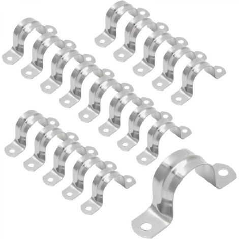 Collier de serrage en U en acier inoxydable, collier de serrage demi-rond pour tuyau d'air/eau, raccords pour tuyaux d'eau – 25 mm