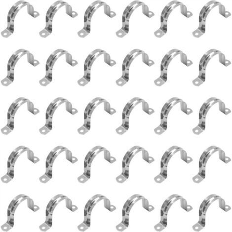 Collier de serrage en U en acier inoxydable, collier de serrage demi-rond pour tuyau d'air/eau, raccords pour tuyaux d'eau - 50 mm