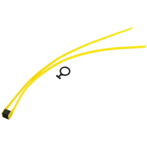 Collier de serrage flexible à double anneau autobloquant en plastique avec anneau de traction pour équipements de sports de plein air, jaune