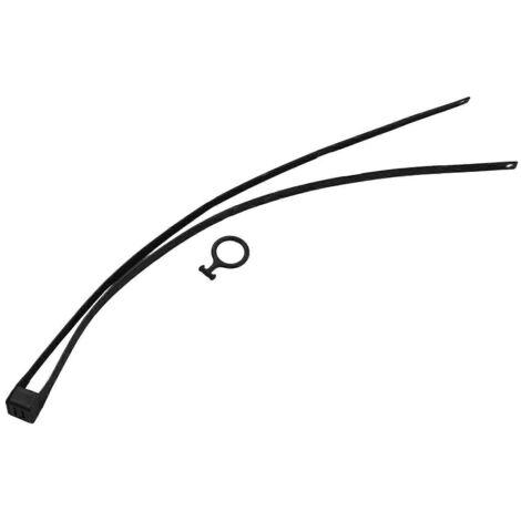 Collier de serrage flexible à double anneau autobloquant en plastique avec anneau de traction pour équipements de sports de plein air, noir