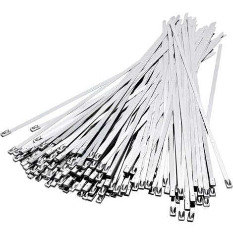 Collier de serrage inox 100 pièces 4,6 mm x 300 mm – Acier inoxydable 304 – Résistance à la corrosion – Pour câbles et tuyaux