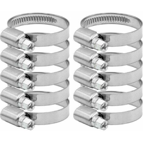 Collier de serrage inox diamètre 27-51mm 10 pièces