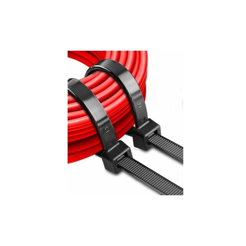 Collier de Serrage Plastique 500mm x 12mm Serre Câble Rislan Noir Large d'attaches de câble Nylon Resistant UV, Lot de 50 Pièces