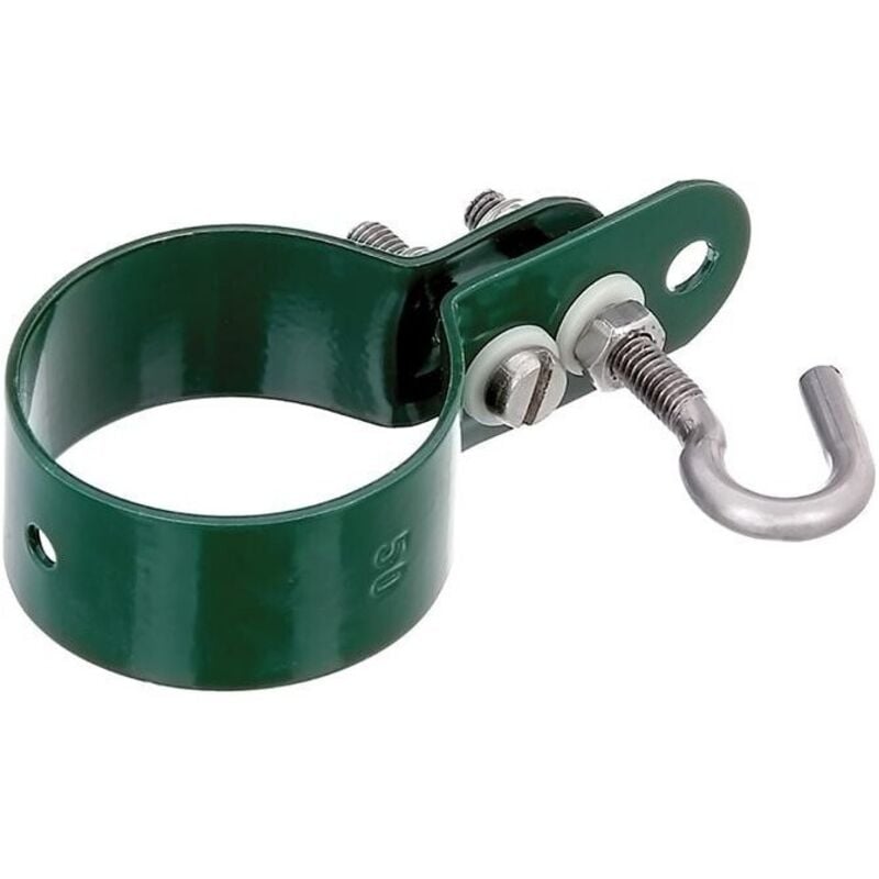Collier de serrage pour poteau grillage contreventement.vert 48mm (Par 10)
