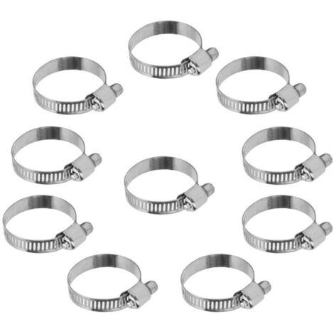 Collier de Serrage pour Tube [Bouclier Anticorrosion] - Lot de 10 Pinces Ajustables en Acier Inoxydable pour Diamètres 20-35mm avec Système Vis Sans Fin