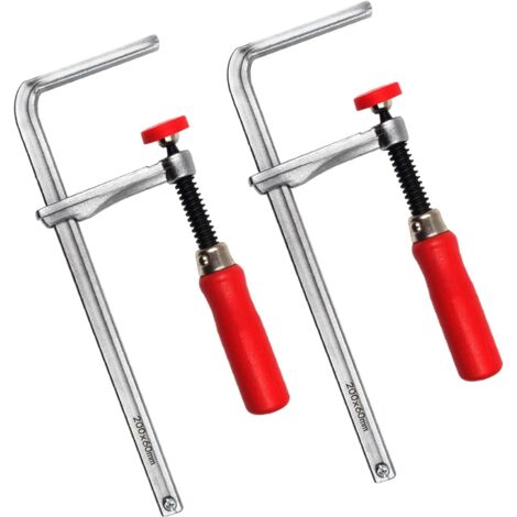 Collier de serrage rapide pour rails et systèmes MFT, capacité de 200 mm x profondeur de gorge de 60 mm, lot de 2