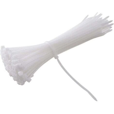 Collier de Serrage Réutilisable Plastique, 200 mm x 3,6 mm, Attache Câble Réutilisables, Serre Câbles Rilsan Nylon, Colliers Serre-Cable 200mm, Noir, Lot de 100 Pièces