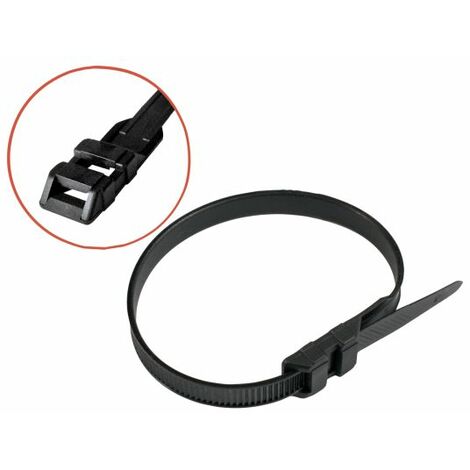 Collier de serrage tête double - Noir - Nylon 6.6 9x260 mm - Boîte de 25