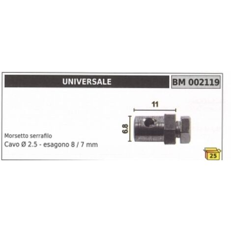 Collier de serrage UNIVERSAL câble Ø  2,5 mm hexagone 8 / 7 mm code 002119