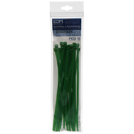 Collier De Serrage Vert 150x3,5 Mm (sachet 25 U.) Edm Nylon De Haute Qualité