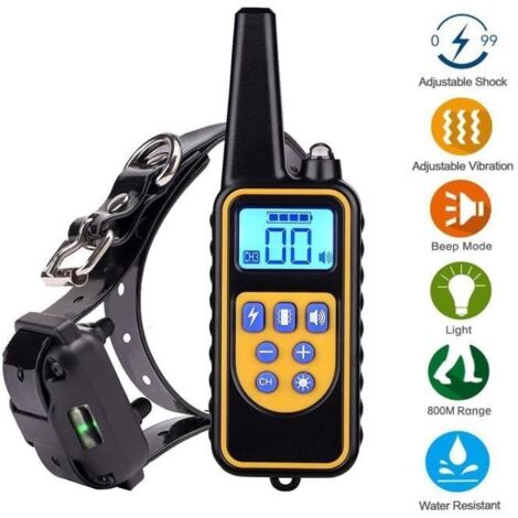 Collier d\'entraînement - Feisui - 800M - 99 Niveaux de Choc et Vibration - Imperméable - Rechargeable USB