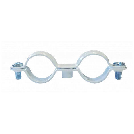 Collier double blanc ING FIXATIONS fixation de tuyauteries - Ø 16 mm - Boite de 50 pièces - A141655