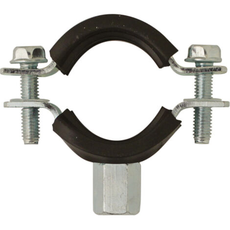Collier double embase isophonique acier zingué M8/M10 BEMAX Ø 26-30mm - Boite de 50