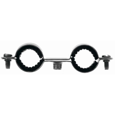 collier double isolé pour tube de 18 mm - boite de 50