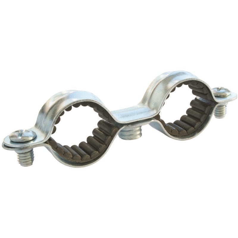 Ayor - Collier double isophonique Ø12 - Boite de 100 - Acier nickelé