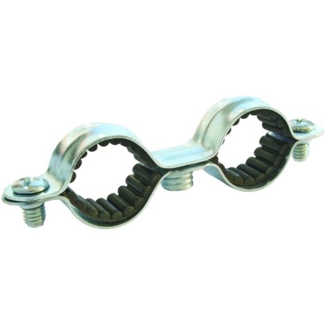 Collier double isophonique Ø16 - Boite de 50 - Acier nickelé