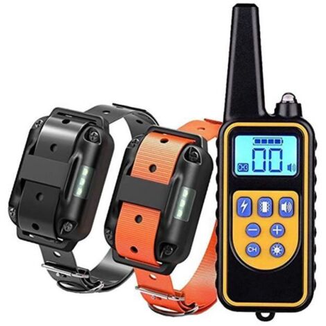 Collier dressage chien-800m collier d\'entraînement à distance rechargeables et 100% imperméables 100% Imperméables, pour deux chiens