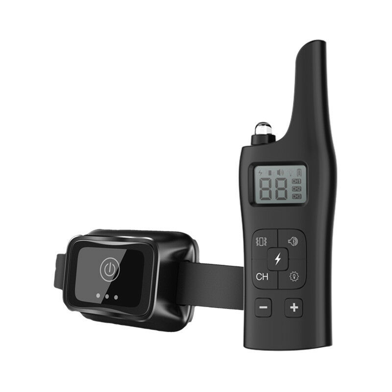 Ahlsen - Collier Dressage de Chien avec Télécommande 800M, rghs Collier D'aboiement pour Chien Rechargeable Étanche IP67 avec Vibration Et Son, pour