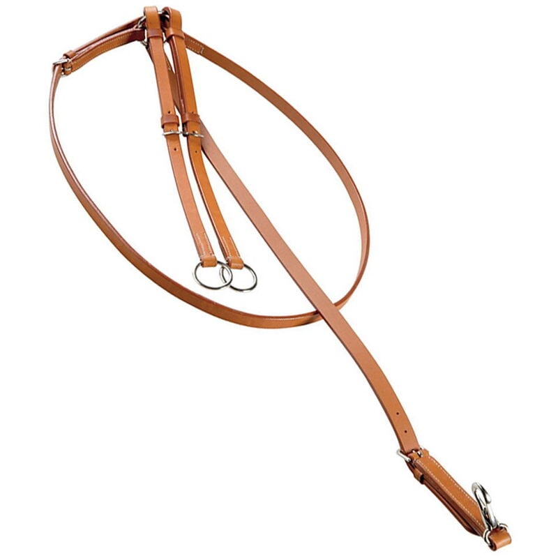 Marron - Piscine western Martingale en cuir artisanal avec collier à double réglage