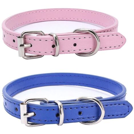 Collier en cuir pour chat (lot de 2), convient aux chats et aux chiens.