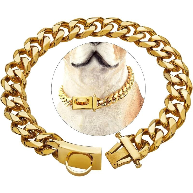 Fei Yu - Collier en métal pour chien de 20 pouces