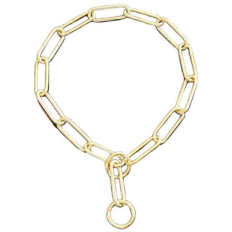 Collier Étrangleur Chien Métal Cuivre, Laisse Chaîne de Serrage pour Chiens Moyens et Grands, Accessoire Dressage Robuste, Taille L (max 190 caractères)