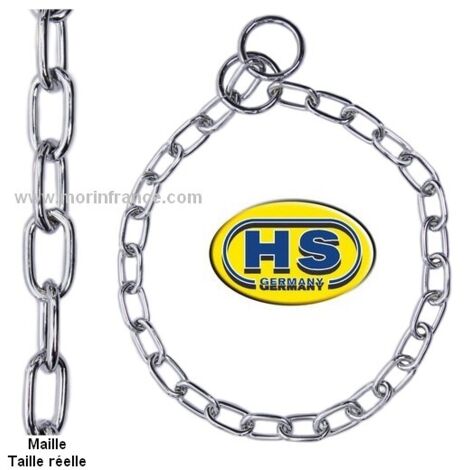 Collier étrangleur pour chien en acier chromé – Longueur 50 cm – 2 anneaux soudés pour sécurité – Qualité professionnelle – Chadog