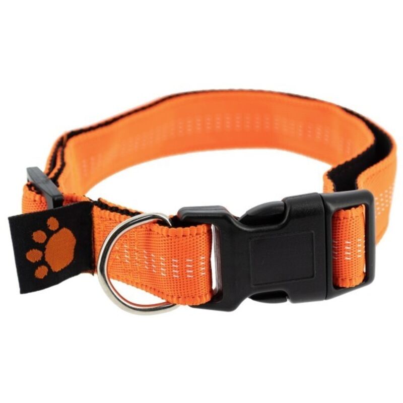 Impex - Collier Orange réfléchissant pour chien Fidelami, taille réglabe m/l
