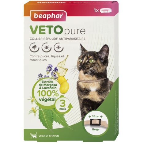 Collier insectifuge chat et chaton VETOpure : Beige