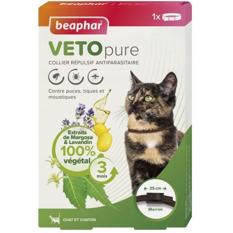 Collier insectifuge chat et chaton VETOpure : Marron
