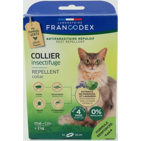 Collier Insectifuge Pour Chats de plus de 2 kg longueur 35 cm - Francodex - Multicolor