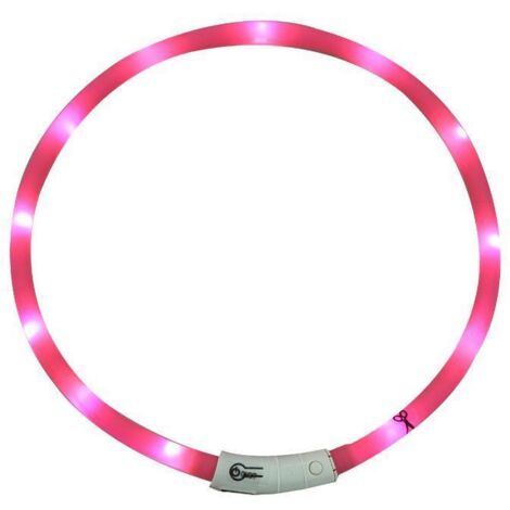 Collier lumineux, LED, Ø20cm/70cm, rose