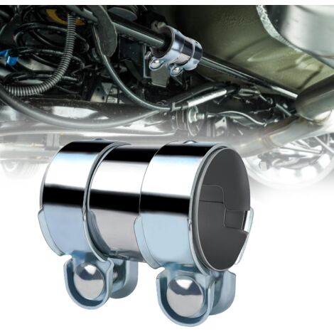 Collier Manchon Raccord Echappement 55mm x 95mm Colliers de Serrage en Acier Inoxydable 409 Réglable pour Tuyaux D'échappement Moto, Bateaux, Camions de Construction