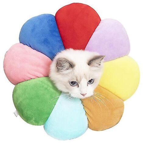 Collier médical Sunflower pour animaux de compagnie - Anti-morsure et anti-léchage, pour chats et chiens, Rainbow Pet Supplies
