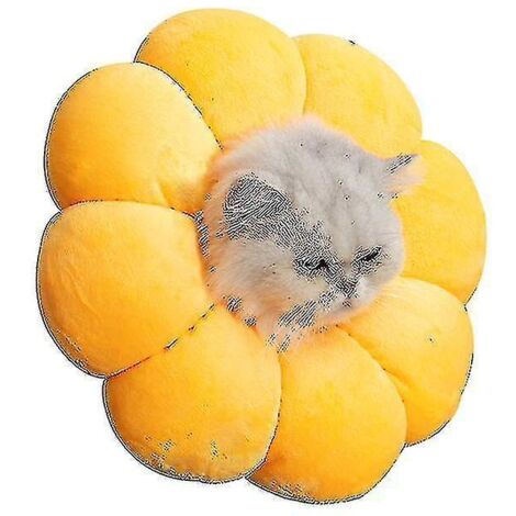 Collier médical tournesol anti-morsure et anti-léchage pour chats et chiens (jaune - XL)