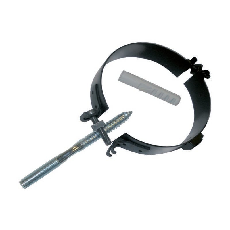 Ferrari Srl - Collier mural tuyau fixe c. bouchon fer émaillé noir d.80