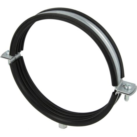 Collier nicklé pour conduite d'aération avec isolant M8/10 x 150 mm
