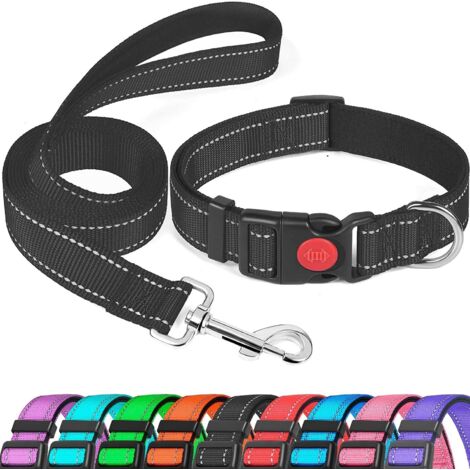Collier pour animaux de compagnie tissu de plongée en nylon collier de chien laisse une pièce