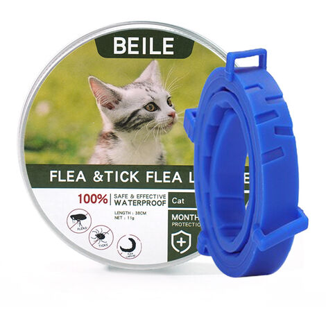 Collier pour chat 1 pièce collier anti-insectes et anti-puces pour chats (chat 18 kg 38 cm, bleu) collier anti-insectes et anti-puces
