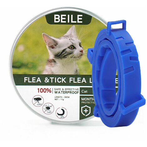 Collier pour chat 1 pièce collier anti-insectes et anti-puces pour chats (chat 18 kg 38 cm, bleu) collier anti-insectes et anti-puces-LOY