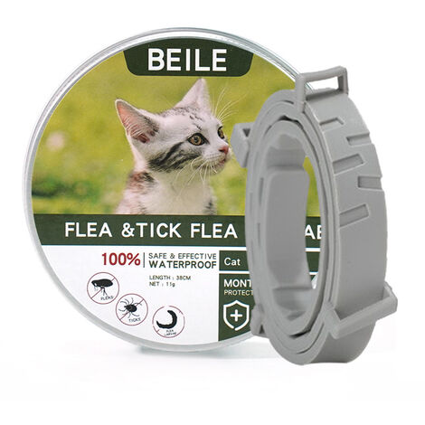 Collier pour chat 1 pièce collier anti-insectes et anti-puces pour chats (chat 18 kg 38 cm, gris) collier anti-insectes et anti-puces