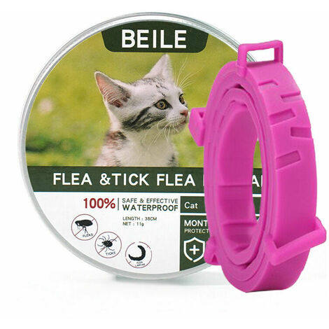 Collier pour chat 1 pièce collier anti-insectes et anti-puces pour chats (chat 18 kg 38 cm, rose) collier anti-insectes et anti-puces-LOY