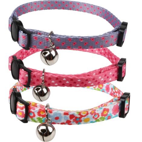 Collier pour chat à fleurs avec clochette