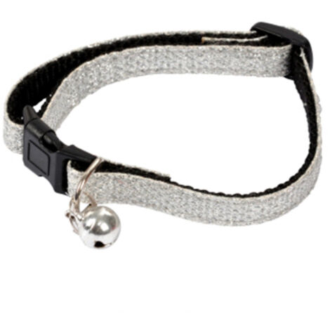 Collier pour Chat avec Grelot "Glitter" 30cm Argent