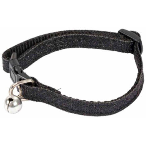 Collier pour Chat avec Grelot "Glitter" 30cm Noir