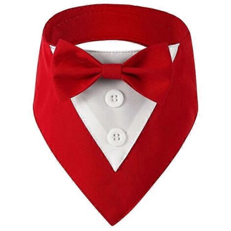Collier pour chat avec nœud papillon, costume de mariage pour chienne petite et moyenne, rouge taille M.