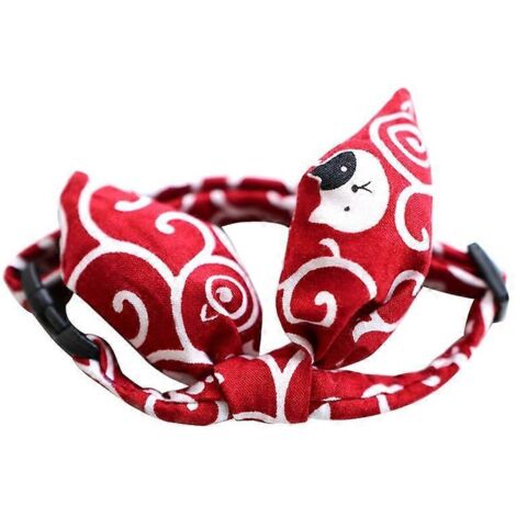 Collier pour chat avec nœud papillon rouge, accessoire de cou élégant pour chats et petits chiens, ajustable M