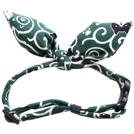 Collier pour chat avec nœud papillon vert, accessoire réglable pour chats et petits chiens, collier élégant taille M.